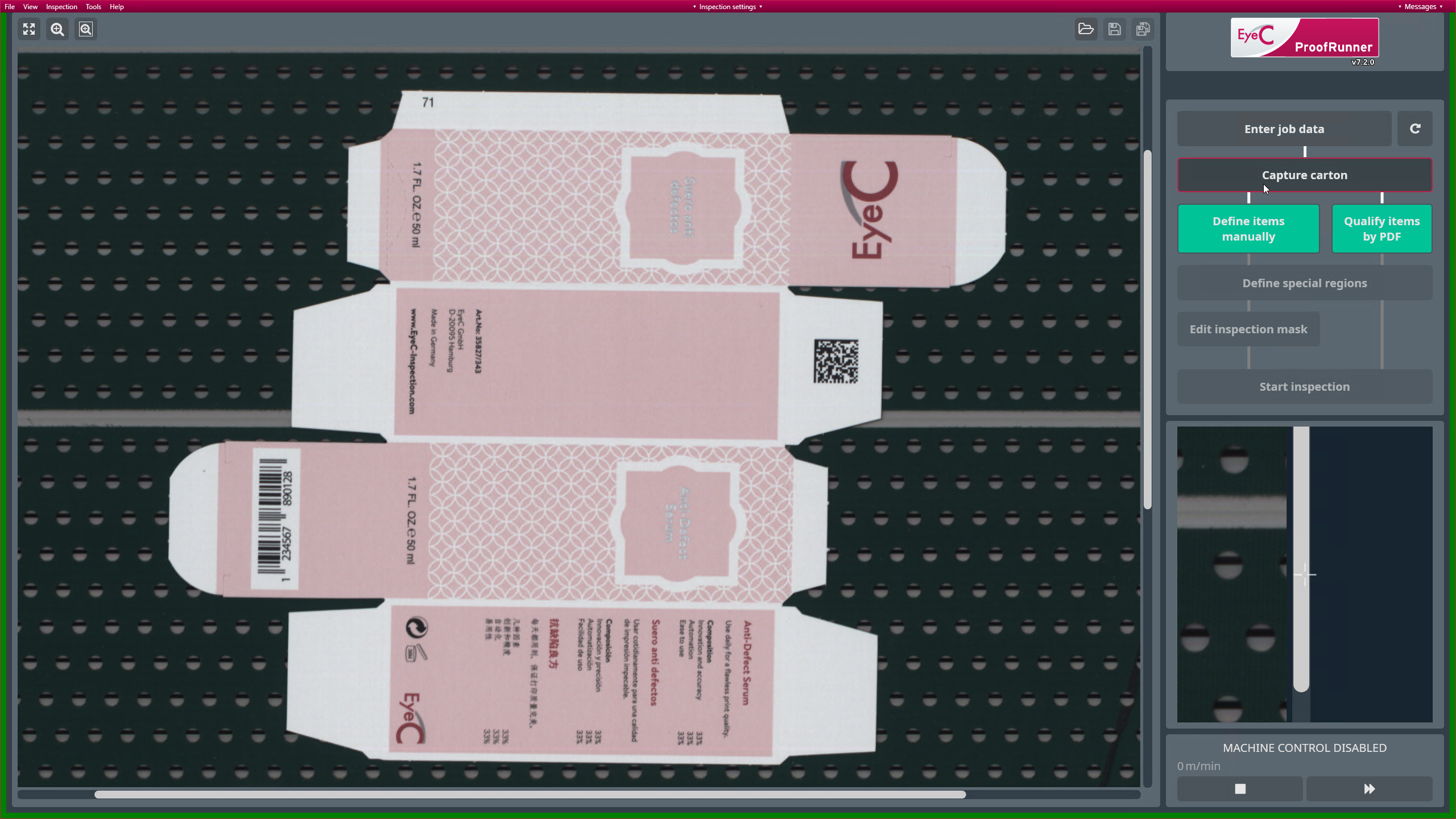 Capture carton screen